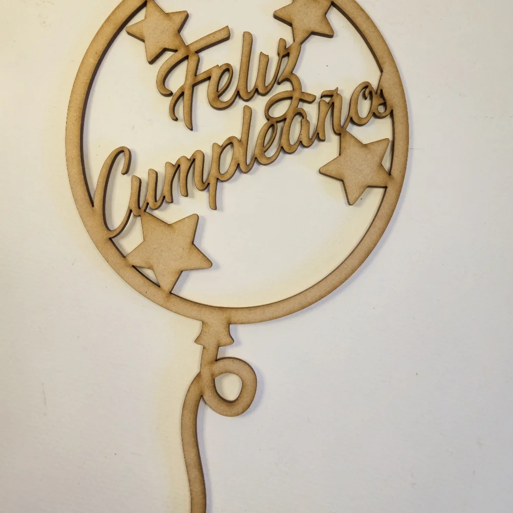 Wooden Feliz Cumpleaños Cake Topper. Happy Birthday Cake Topper. Cake Decor